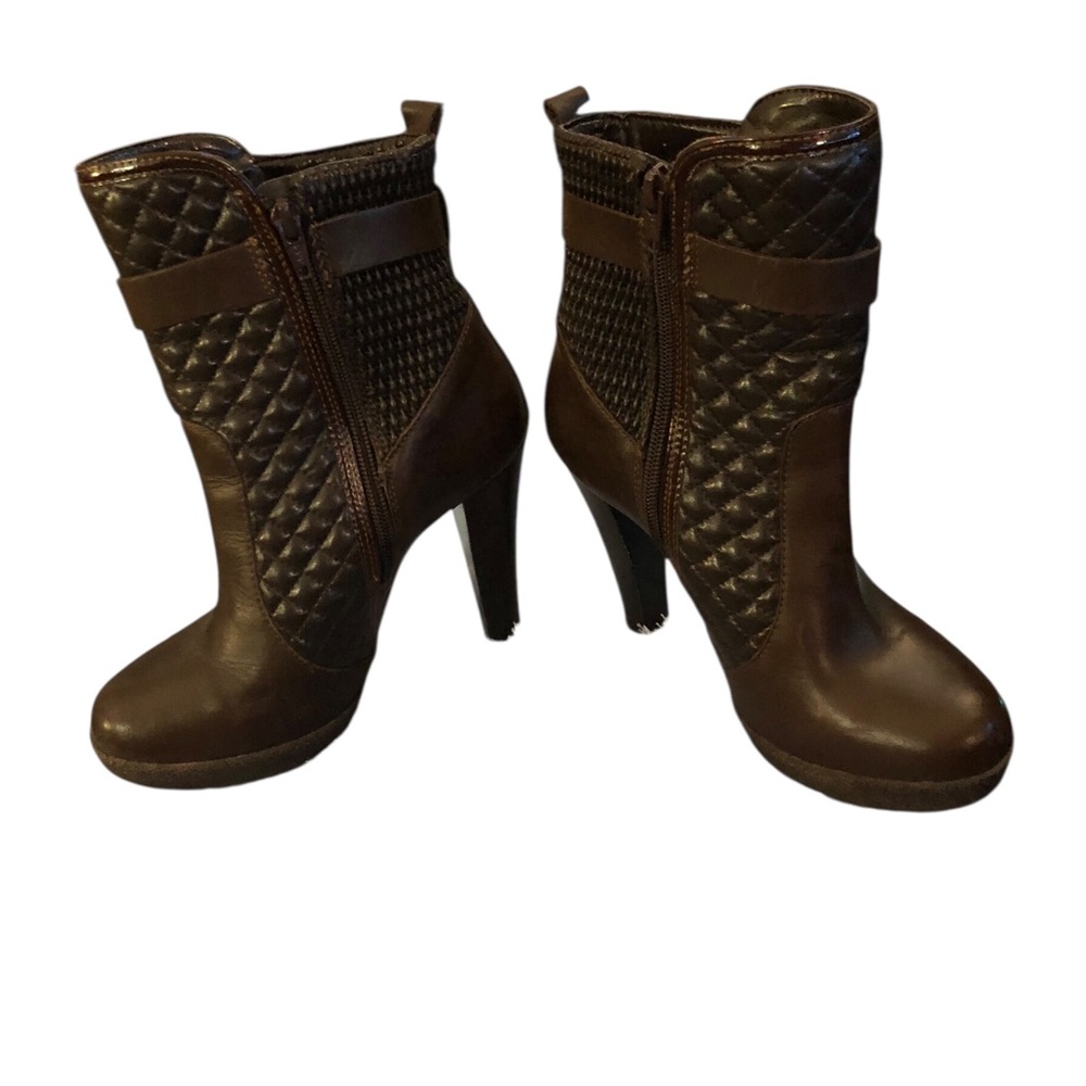 Carlo Rossetti Chic Brown Quilted Heeled Boots